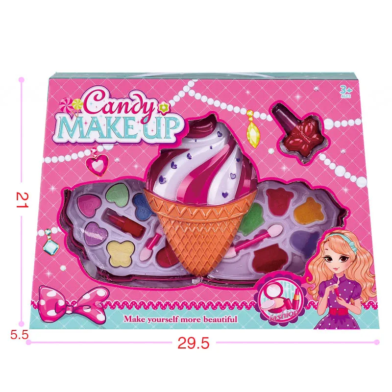 Cosmetics Set Toys Lippie Lipstick Blusher Eyeshadow Compact Girl's Make-up for Children Girl Beauty Fashion