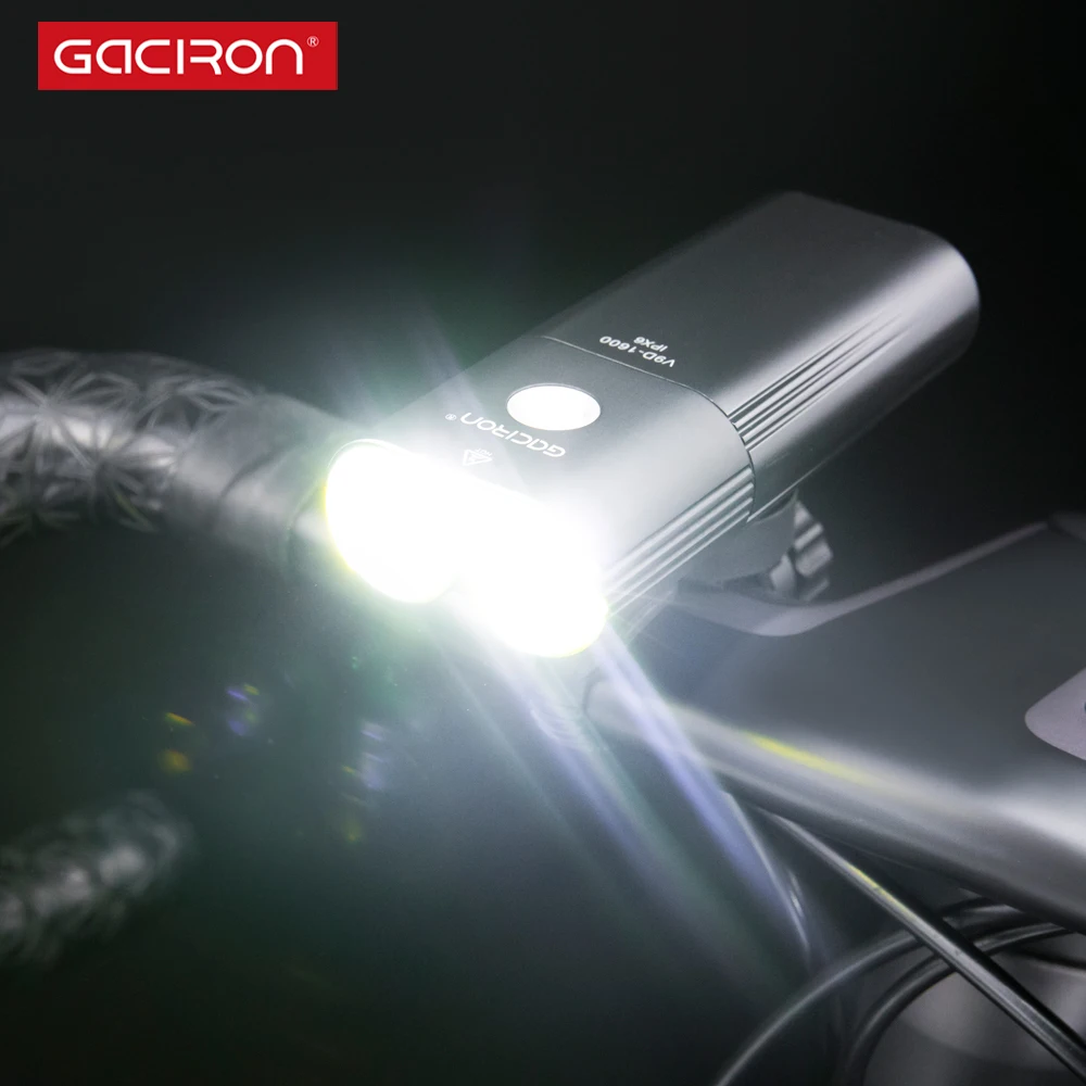 Супер яркий велосипедный фонарь Gaciron 1600 люмен для горного велосипеда usb