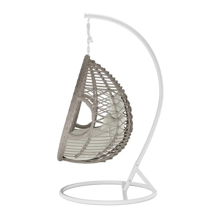 Factory Wholesale Price Large Outdoor Wicker Hanging Plastic Egg Chair with Handle, egg shaped outdoor chairs