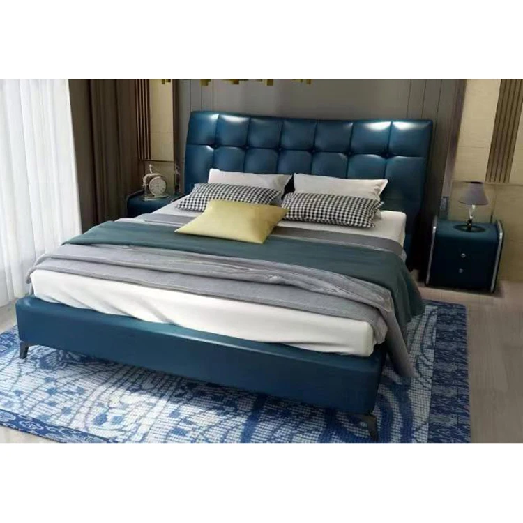 Современная европейская мебель для дома двухместная тканевая кровать хранения Королевский размер