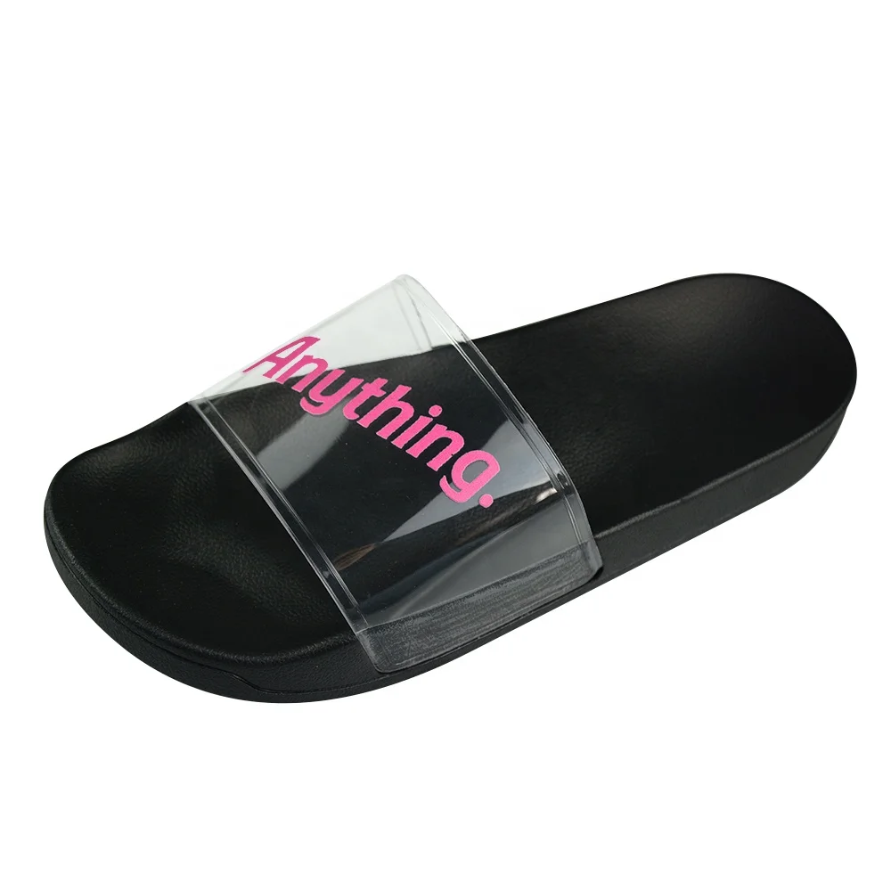 China Factory Printed Your Name Men Slides Women House Stylish Slippers Transparent Custom Flip Flops