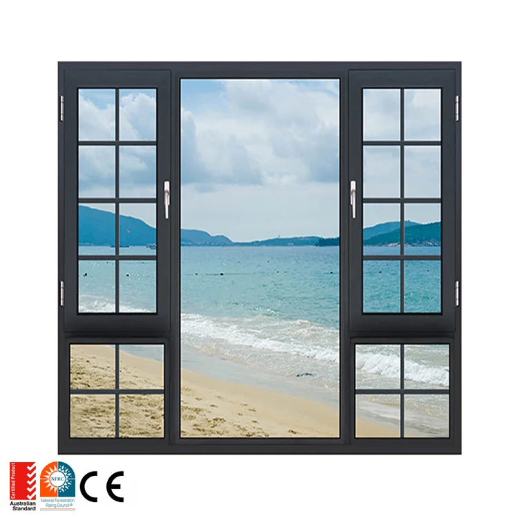 american style vertical sliding burglar proof mesh windows large-glass-windows 3 panel small casement window cheap price