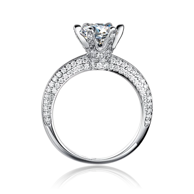 Luxury Moissanite Jewelry White Gold 925 Sterling 1 CT 925 Sterling Silver VVS1 Diamond Moissanite Engagement Rings for Women