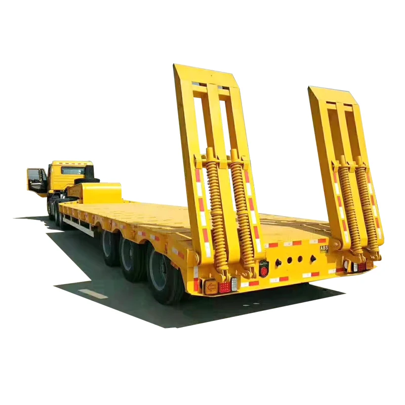 New 3 axles 60-100 ton lowboy semi trailer lowbed truck trailer low bed trailer