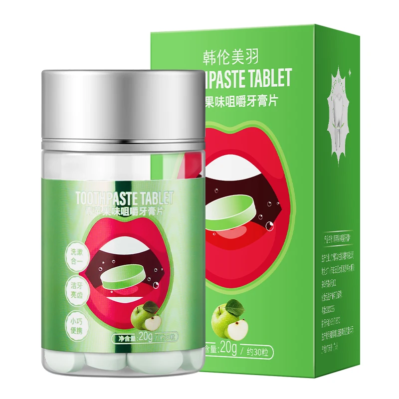 Multi-flavor small portable wash one-chewable toothpaste tablets