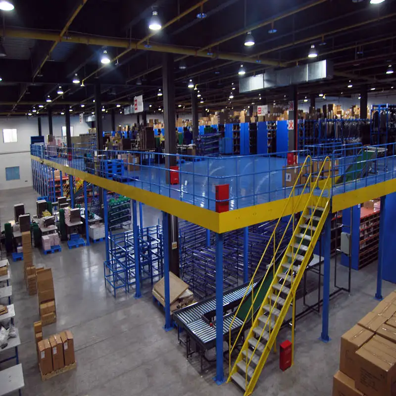 Warehouse Mezzanine Floor for Fabric Steel Parts/auto/fabirc Storage Industrial Depends on Warehouse Layout RAL Colour System