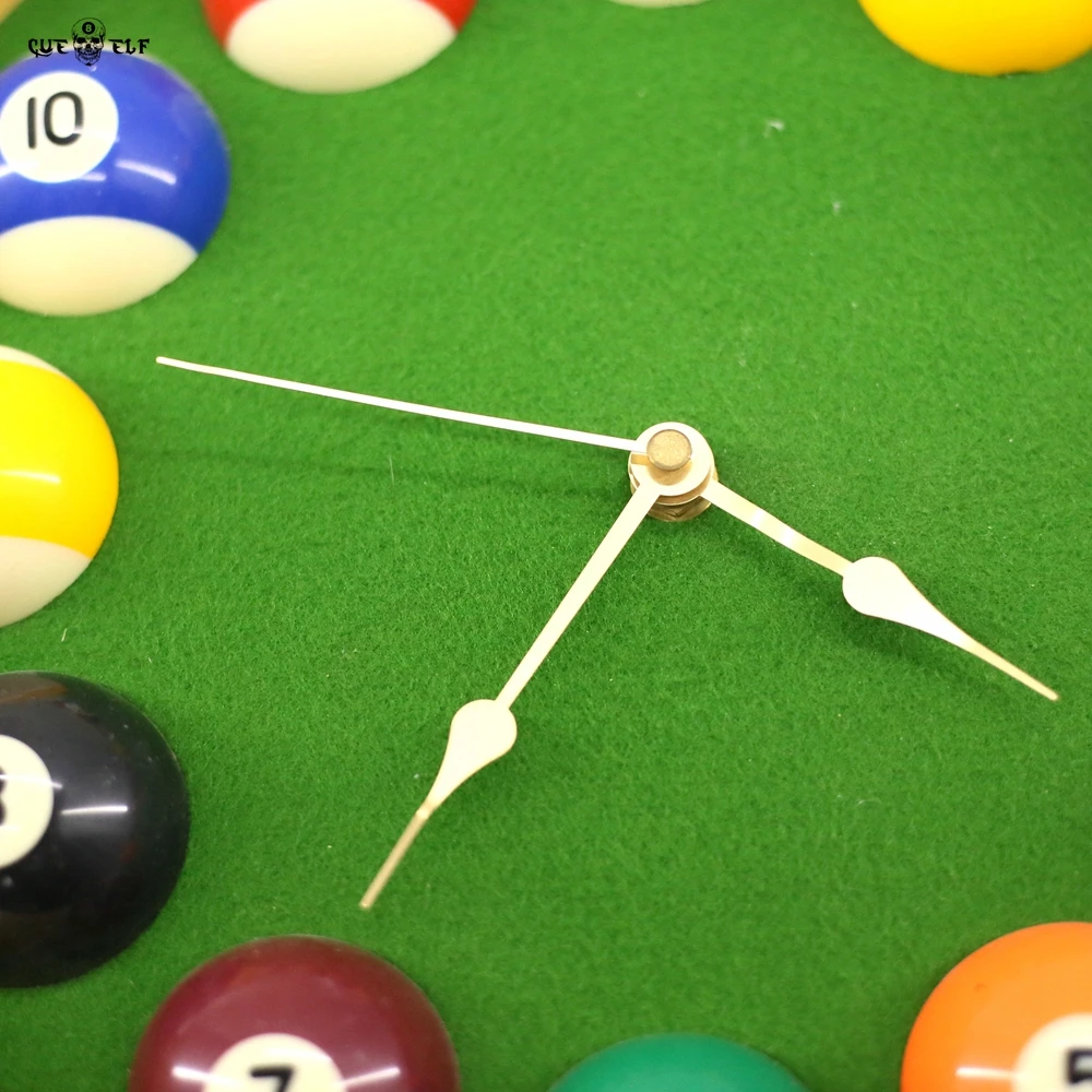 Cueelf pool ball clock Octagon wooden billiard wall clock snooker ball clock club decorate accessory