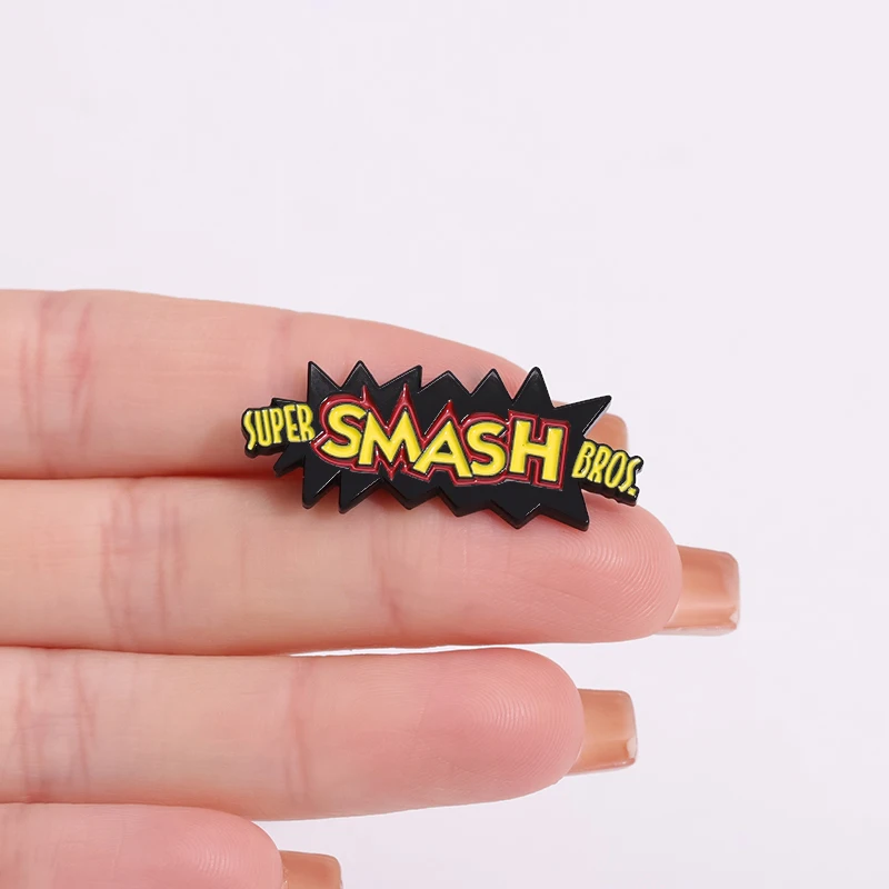 Video Game Logo Enamel Brooch Game Lover Super SMASH Bros Backpack Badge Clothing Accessories Gift Jewelry for Friends