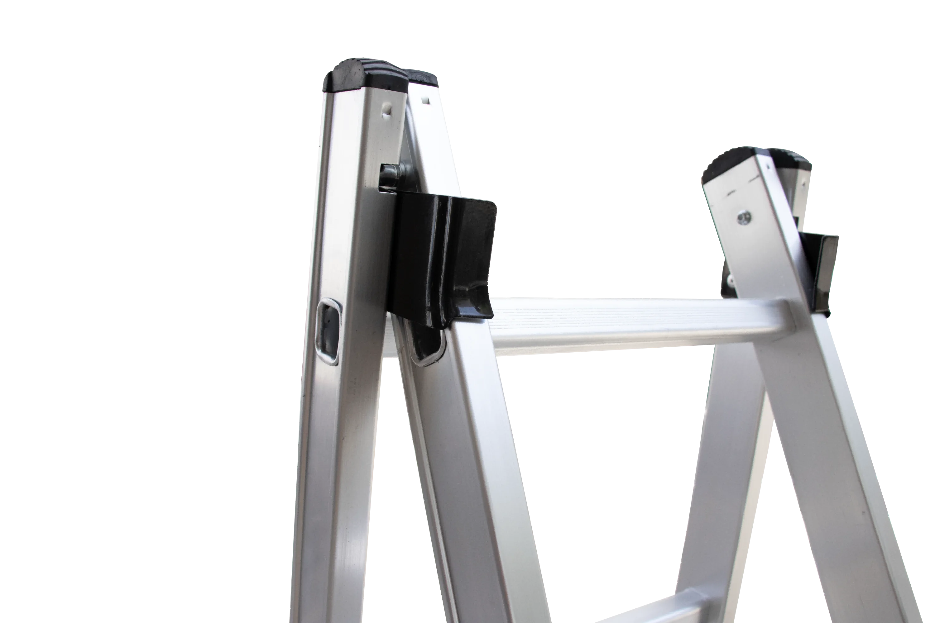 Folding Extension Ladder Aluminum Stairs Step Leader Three Fold Long Ladder Outdoor PE Bag Modern Baluster Design Aluminum 1.3mm