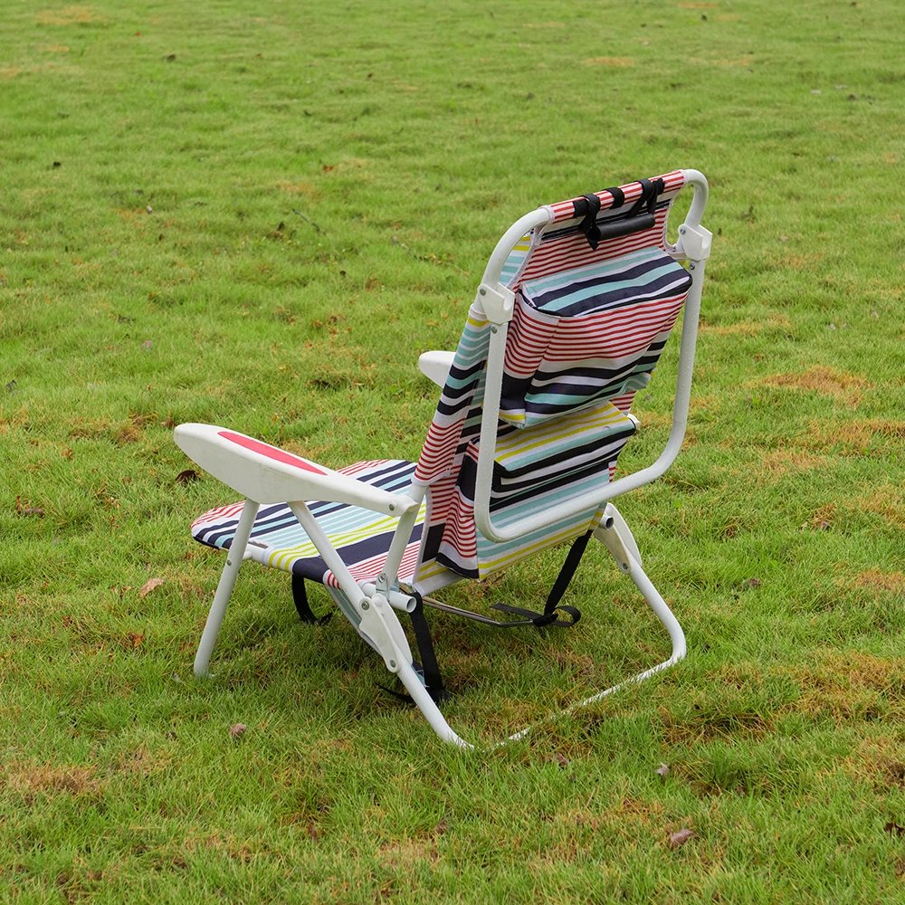 Folding Beach Chairs with  Towel Bar Portable Lightweight Reclining Chair Outdoor for Sand Sunbathing Camping Lawn