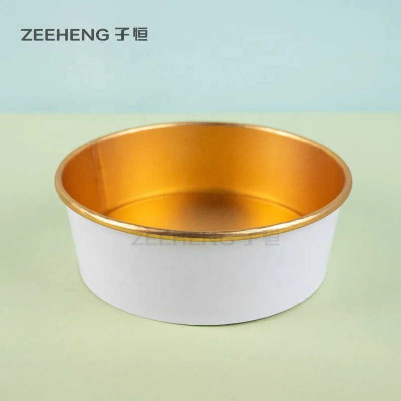 Одноразовая чаша для салата из золотой фольги с принтом ogo, чаша для Золотого Риса, бумажная чаша