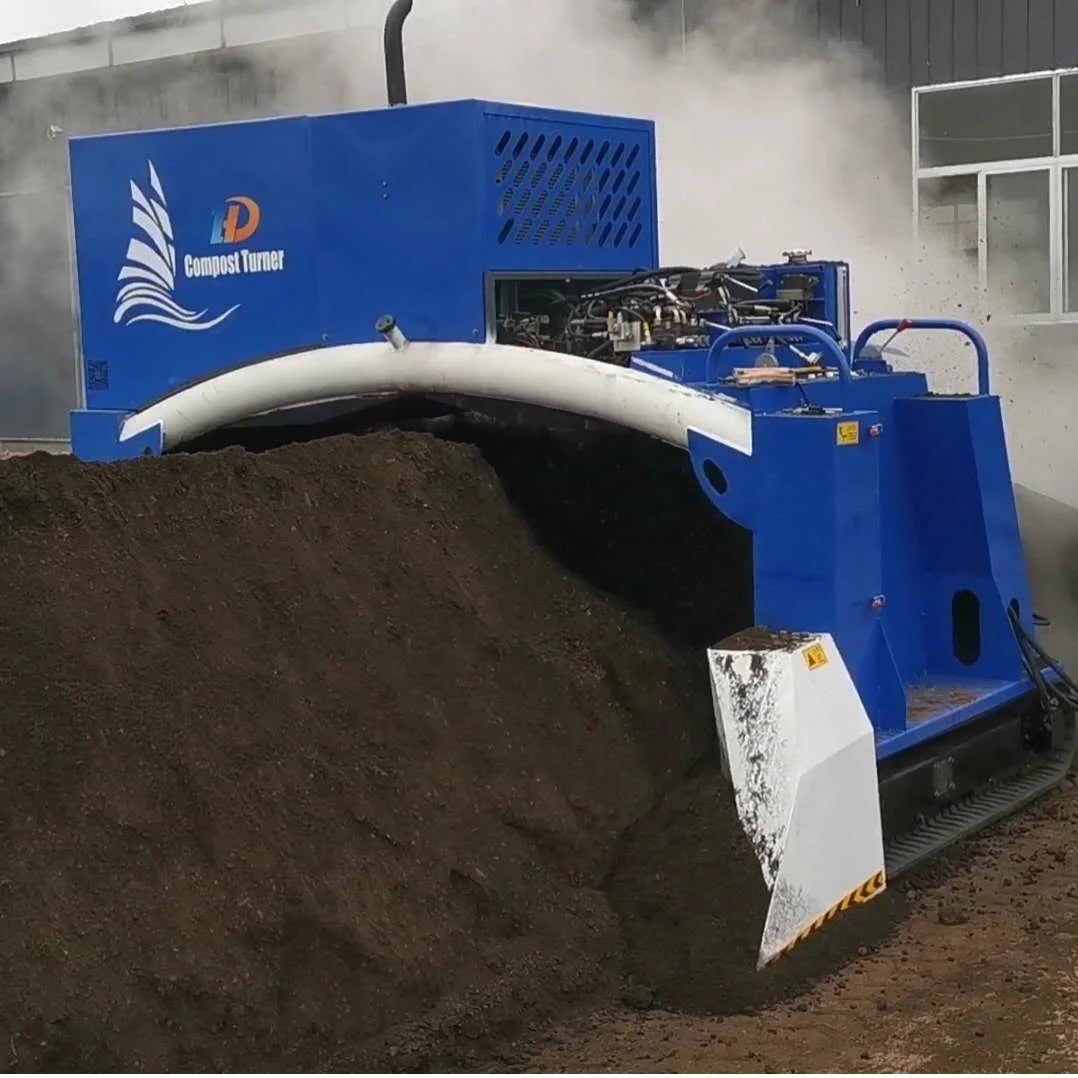 Fermentation Equipment Organic Waste Composting Machine Fertilizer Customized chicken manure compost turner