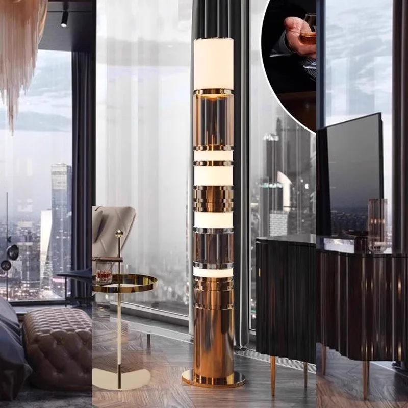 Designer Marble Decorative Luxury Floor Lamp Living Room Hotel Lobby Post-modern Stacking Floor Lamp