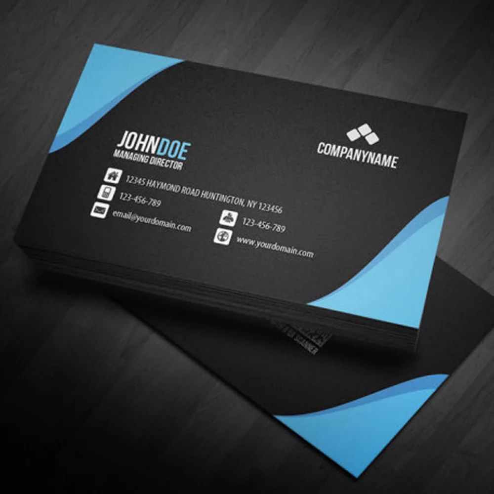 100pcs Free design custom full color double-sided printing 300G Surface lamination business card