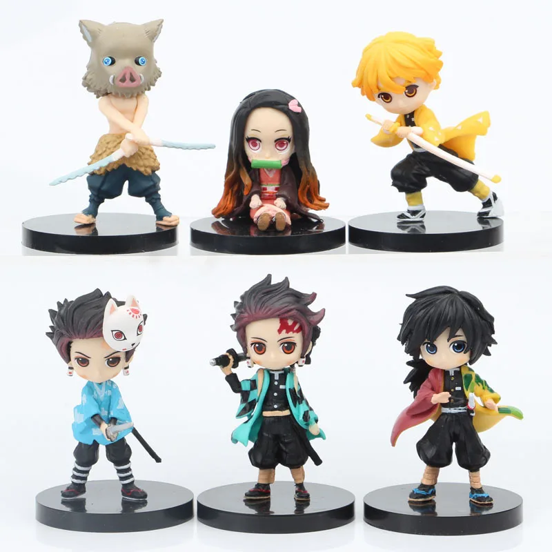 6 styles  Qposket Demon Slayer Kimetsu no Yaiba Cartoon Character Collection Toy PVC Anime Figure Toys
