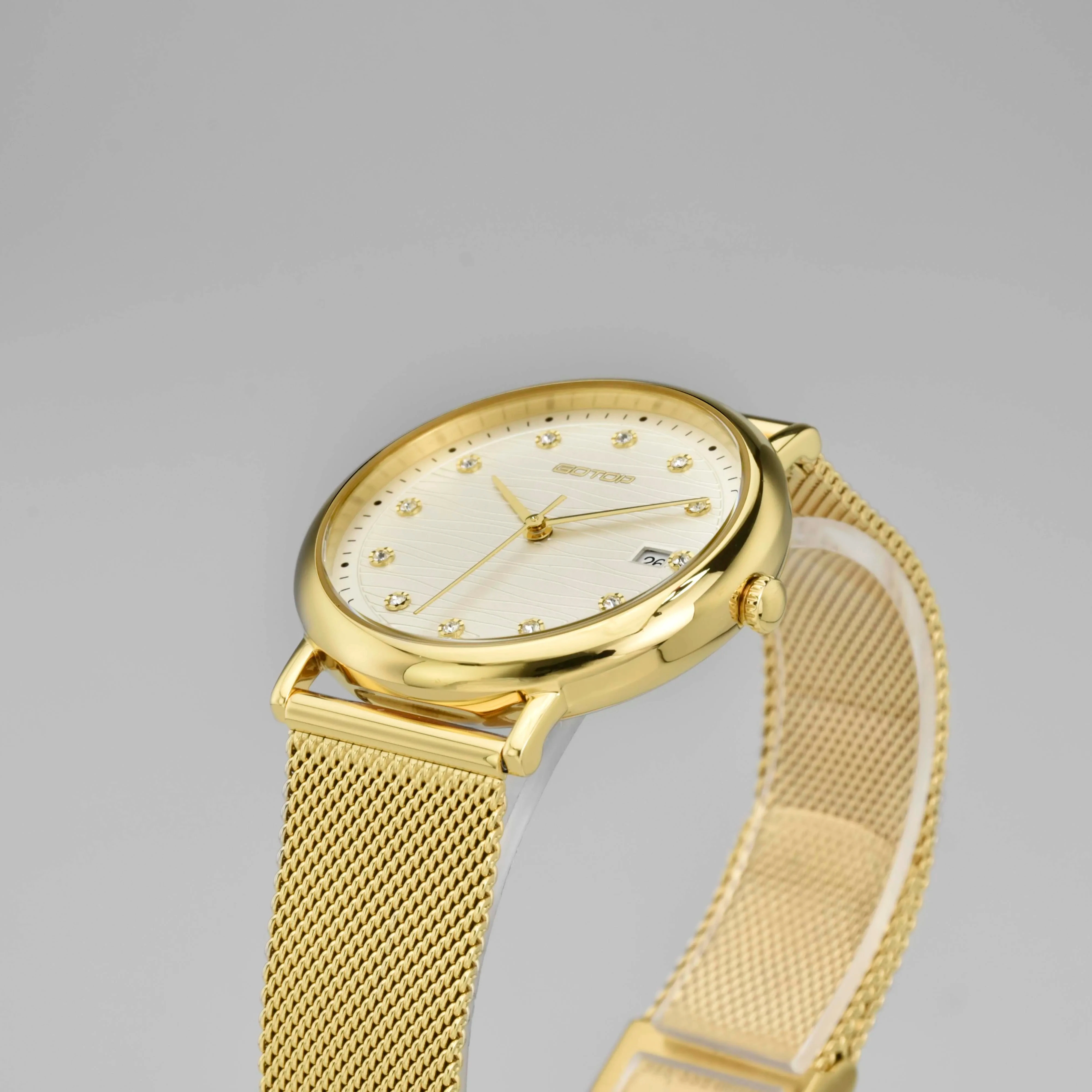 OEM Accept Custom Manufacturer Cheaper Quartz Mesh Strap Beautiful Watch for Women