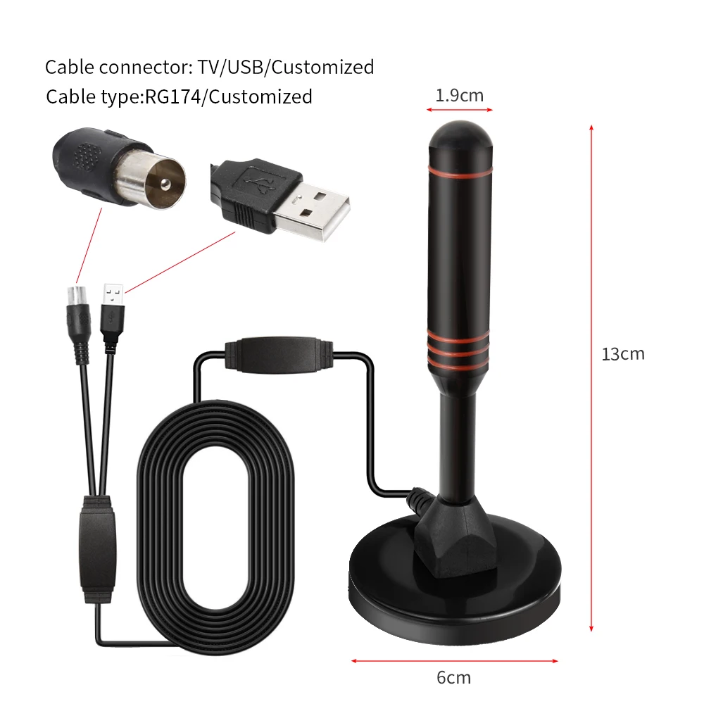 Factory Wholesale Superior Quality High Gain Oem Uhf Vhf Dvb-2 Digital Tv Antenna With Amplifier