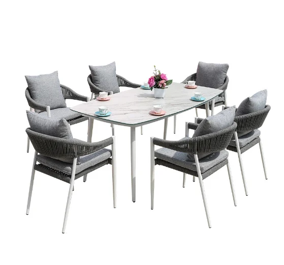 Chair Garden Furniture Bistro Set  Outdoor Table and Chair Light luxury modern design rope chair Courtyard leisure tables