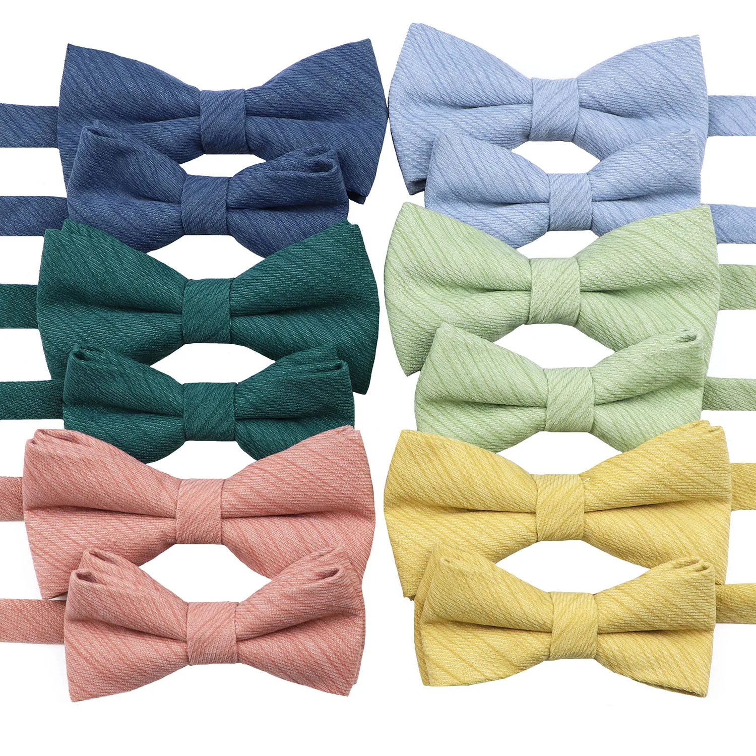 Solid Color Child Bow Tie Polyester Cotton Classic Colorful Navy Green Yellow Butterfly Bowtie For Boys Girls Wedding Party