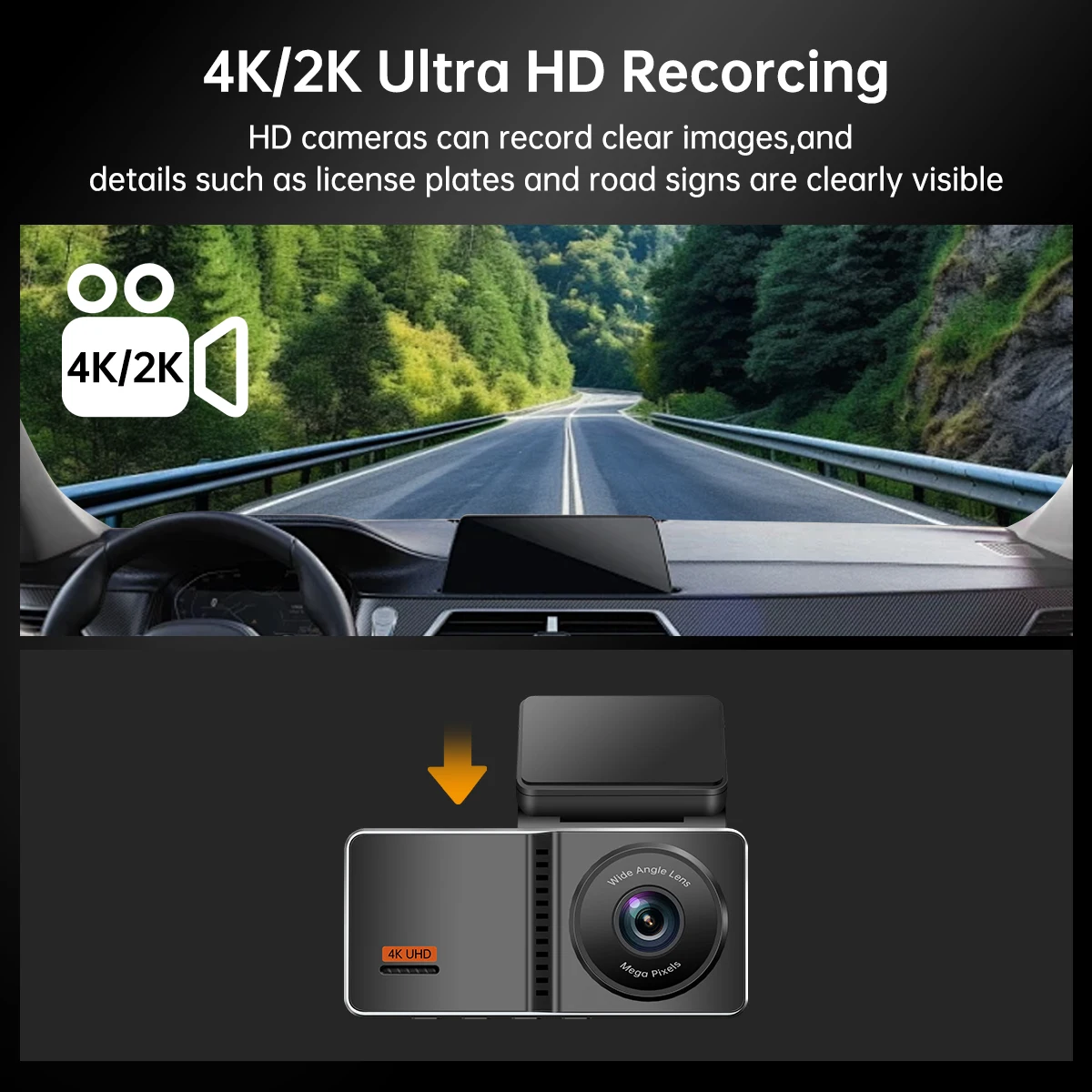 Автомобильный экран Android Wi-Fi GPS двойная камера HD передняя заднего вида 4k ночное видение автомобильный широкоугольный объектив 1080P видеорегистратор