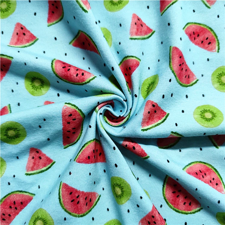 Мягкая на ощупь хлопковая ткань из спандекса, цветная трикотажная ткань для женской одежды