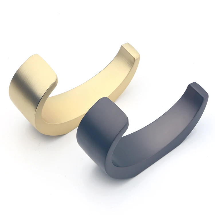 Modern Zinc alloy metal towel coat hook back wall hanging black gold bathroom coat hook