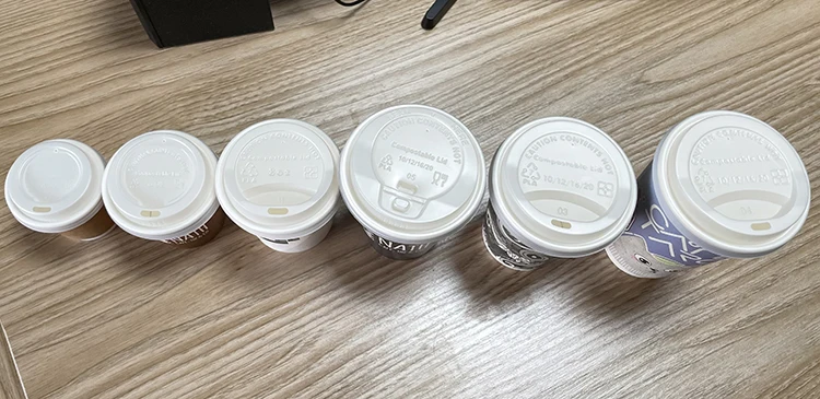 Food grade disposable take away black white pla coffee paper cup lids paper cup cover lid pla lid plastic