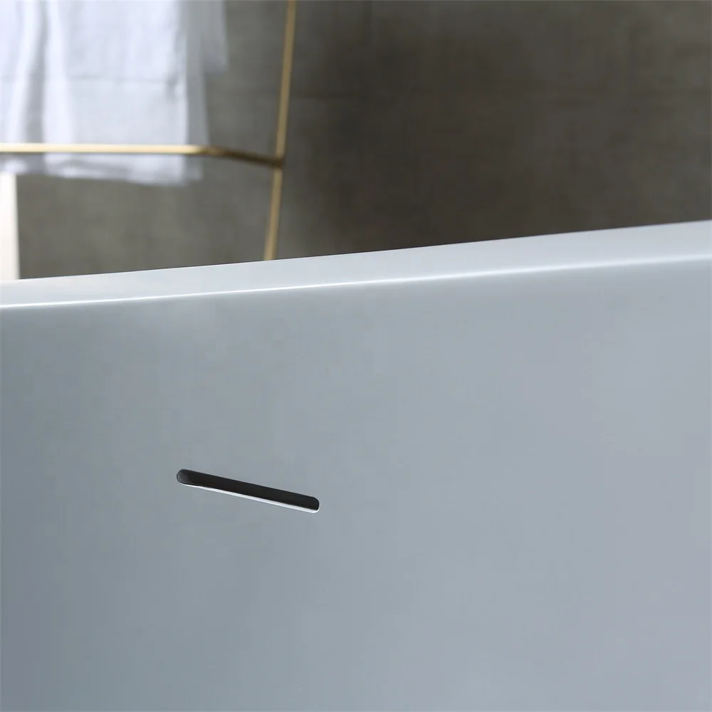 Modern Freestanding Solid Surface Bath Tub High Quality Acrylic Resin Stone Bathtub with Luxury artificial for Soaking