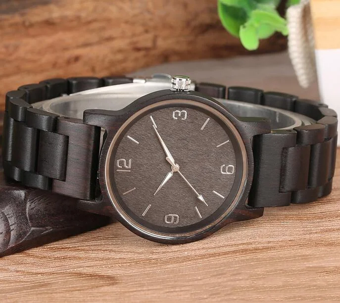 Sustainable wood men watch quartz movt brand luxury relogio masculino current relojes hombre