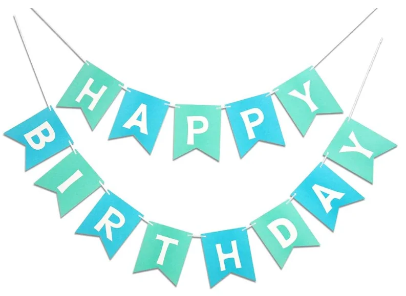Colorful Happy Birthday Banner Blue Happy Birthday Banner Birthday Banner Decoration DIY Party Decoration Party Supplies