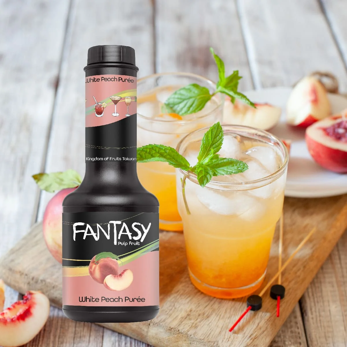 White Peach private label fruit syrup concentrate