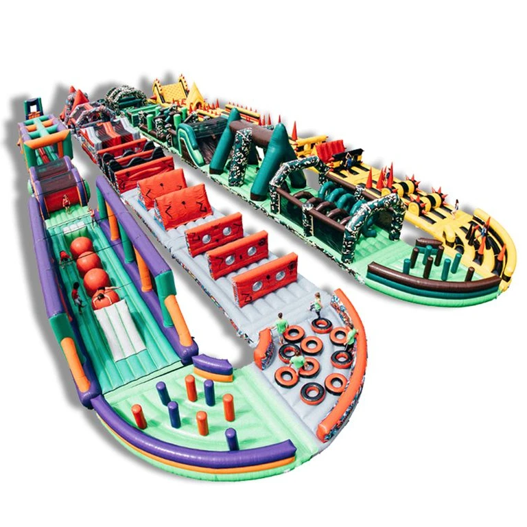 commercial PVC adults large inflatable obstacle course playground outdoor park rentals