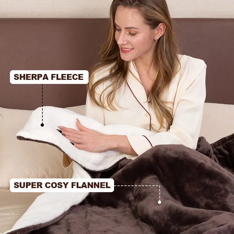 Wholesale Custom Syy Electric Warm Heating Blanket for Beds Extra Comfortable UK Winter Throw LCD Controller Electric Blanket