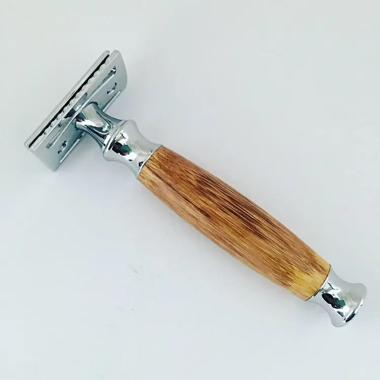 Customized logo bamboo razor with engraving logo Bamboo Wood Handle Shaving Safety Razor Double Edge Safety Razor