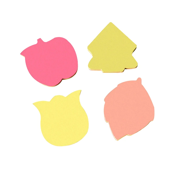 Self-adhesive Eco-friendly Cartoon Pink Yellow Color Custom Sticky Notes Cute Memo Pad