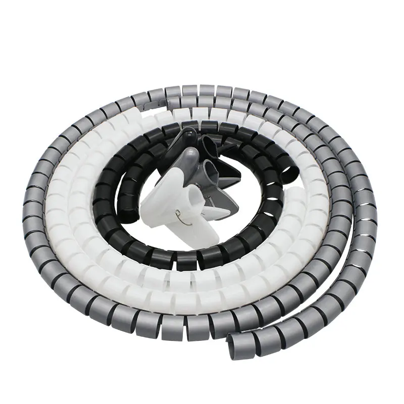 Zip up wire wap spiral cable organizer