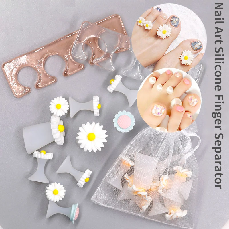 Hot Sale Colorful Silicone Separator Pedicure Nail Tool Finger Toe Nail Salon Separator Toe Sepatator Silica Gel,silica Gel