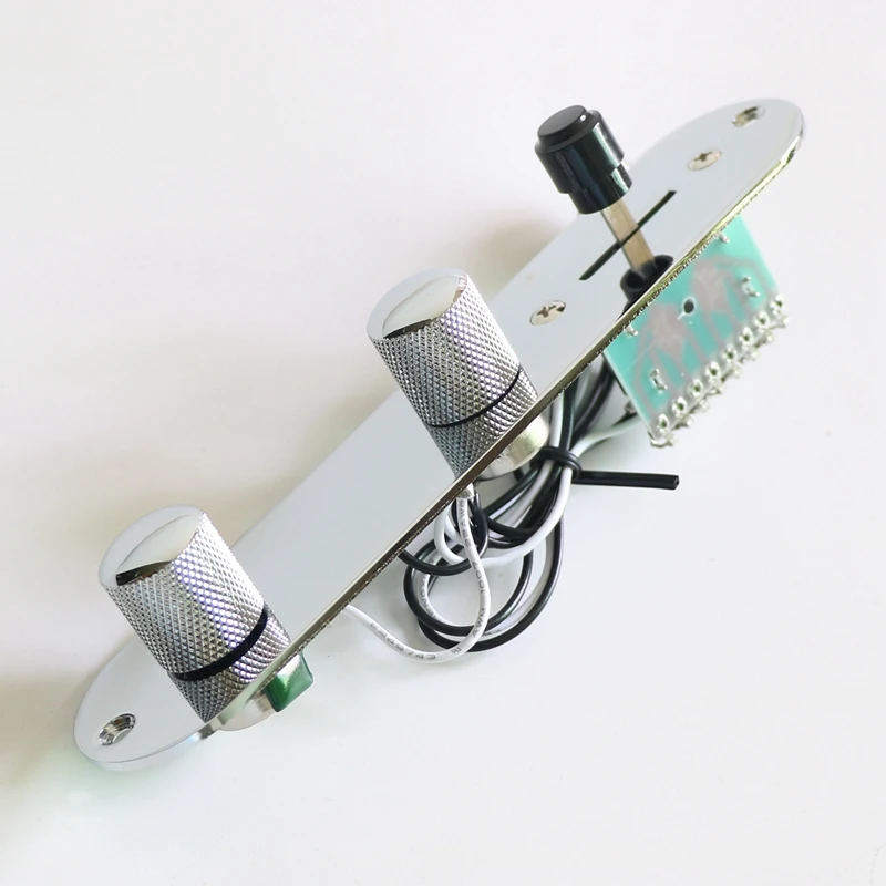 Donlis 34cm Prewired TL guitar control plate assembled with dome metal knobs and 3 way switch