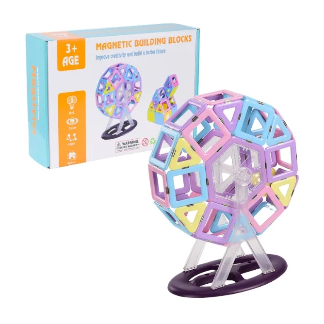 Kids Educational STEM Toys Best Seller Magnet Building Tiles 76 PCS Magnetic Building Blocks for Children