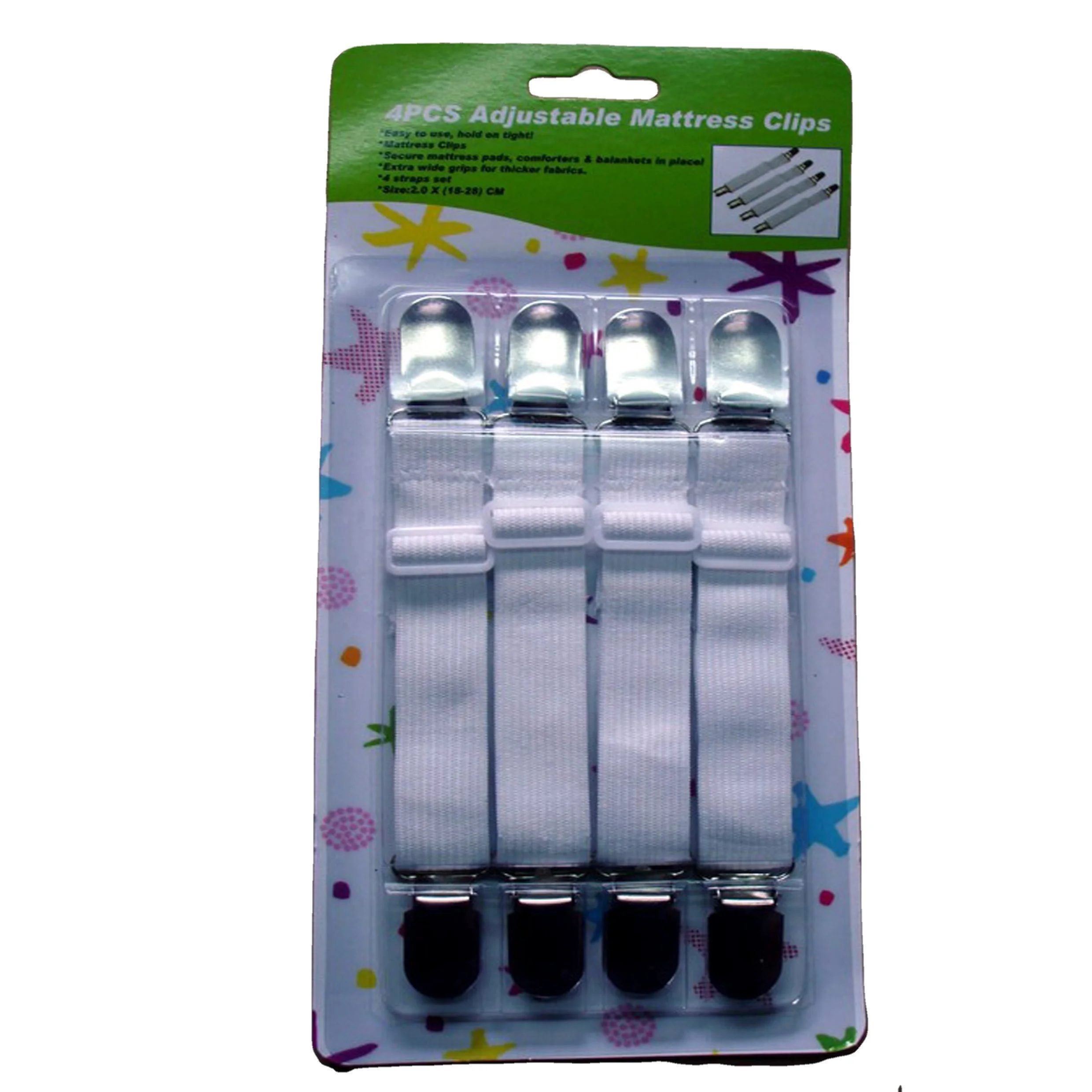 Metal grippers with elastic belt for bed sheet,4pcs/pack