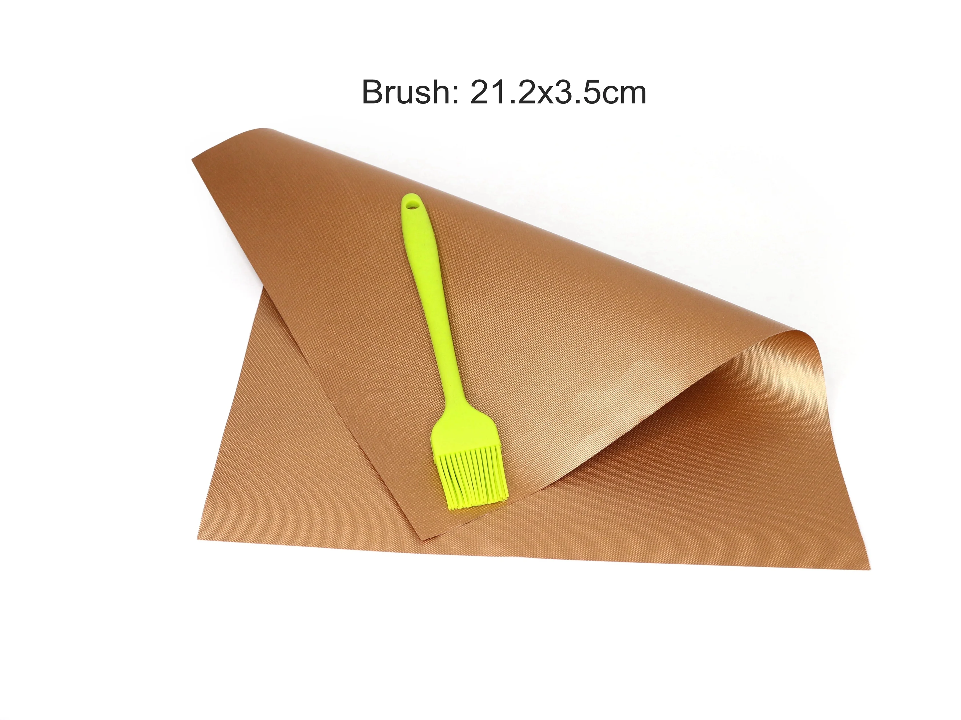 Food Grade Easy Clean BBQ Tool Set 3 Pieces Non-stick Heat Resistant PTFE Copper Grill Mats with Brush Set