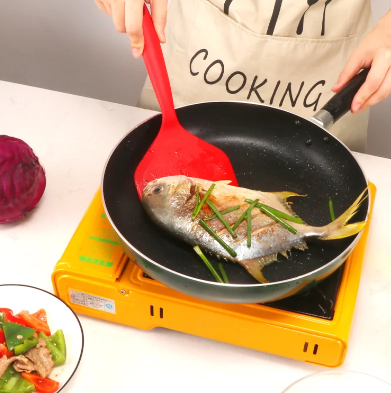 Heat Resistant Kitchen Flipper Spatulas Silicone Pancakes Spatula ,Wide Spatula Turner for Eggs Fish Pizza  Shovel