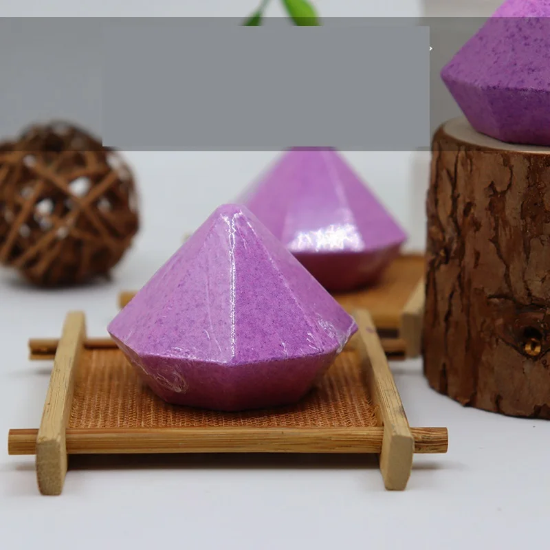 Organic Ingredients Custom Beauty Diamond Shape Lavender Organic Bath Bombs Fizzers