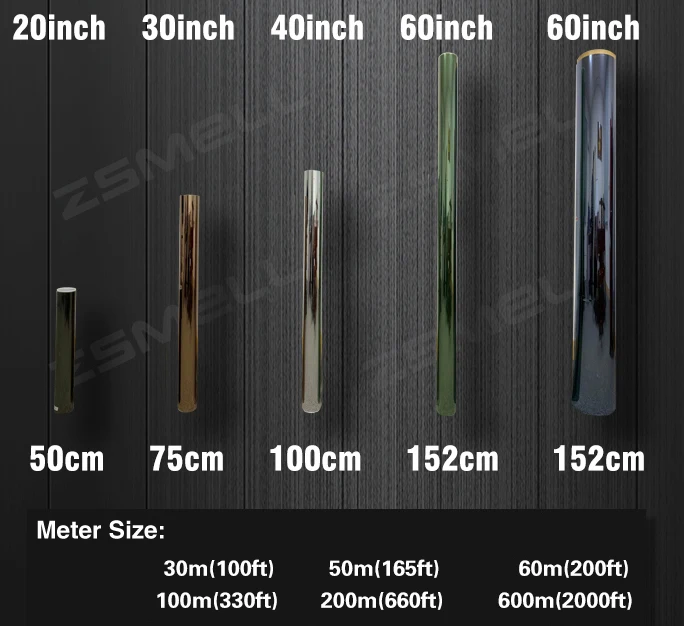 ZSMELL Anti Shatter Glass Safety Security One Way Vision Sun Control Window Insulation Film Roll Car Tint Window Film