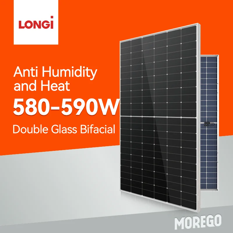 Longi solar Hi-MO X6 Guardian Anti humidity and heat double glass Solar Panel 580W 585W 590W Water resistant encapsulation