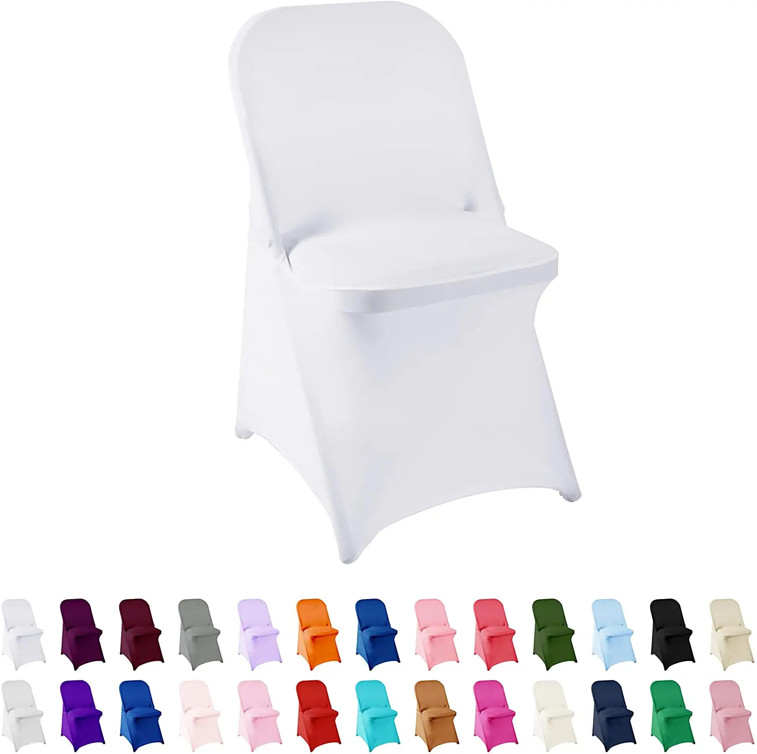 Premium quality wholesale housse de chaise de mariage Stretch Washable Fitted Spandex Folding chair covers