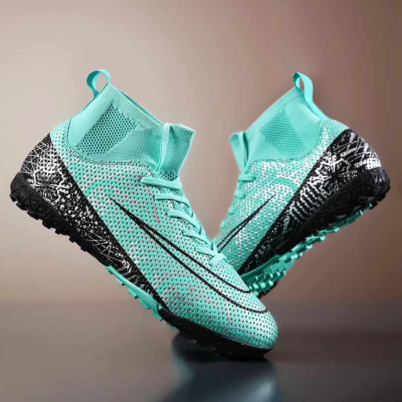 Direct selling football shoes high top breathable sports shoes AG/FG professional training turf football shoes
