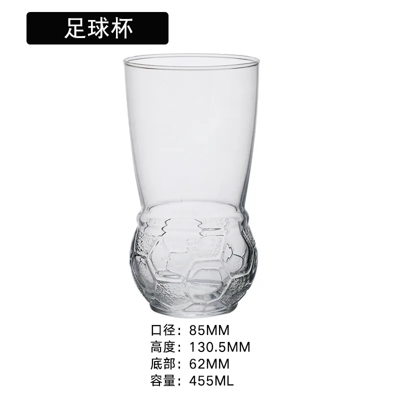 Creative Football Shape word cup Lead-free Mug Beer wine juice handmade glass tumbler