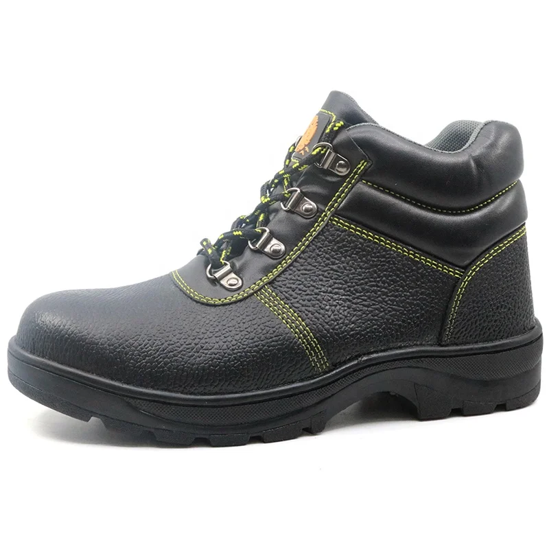 Cemented construction slip resistant cheap leather puncture proof protective safety shoes metal toe