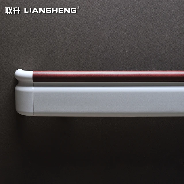 159mm Wood Grain Handrail Hospital Corridor PVC Anti-collision